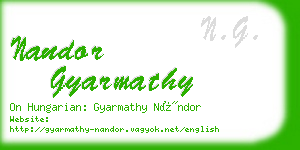 nandor gyarmathy business card